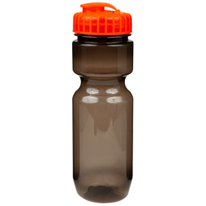 22 oz. Translucent Contour Bike Bottle - Translucent Smoke With Translucent Orange Lid