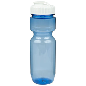 22 oz. Translucent Contour Bike Bottle - Translucent Blue With White Lid