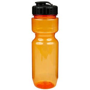 22 oz. Translucent Contour Bike Bottle - Translucent Orange With Black Lid