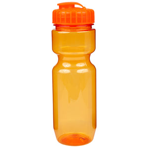 22 oz. Translucent Contour Bike Bottle - Translucent Orange With Translucent Orange Lid