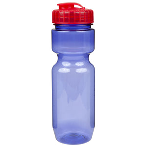 22 oz. Translucent Contour Bike Bottle - Translucent Purple With Translucent Red Lid