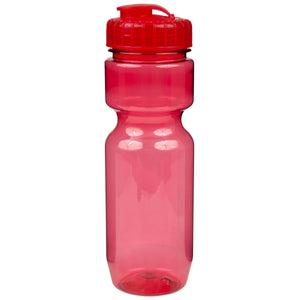 22 oz. Translucent Contour Bike Bottle - Translucent Red With Translucent Red Lid