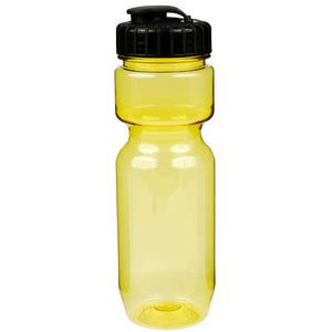 22 oz. Translucent Contour Bike Bottle - Translucent Yellow With Black Lid