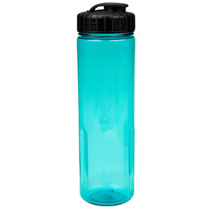 24 oz Prestige Bottle with Flip Top Lid - Translucent Aqua With Black Lid