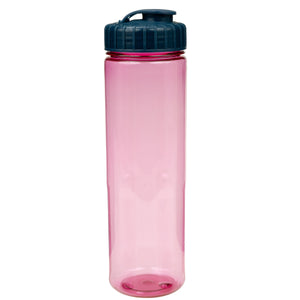 24 oz Prestige Bottle with Flip Top Lid - Translucent Pink With Navy Lid