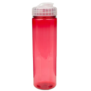 24 oz Prestige Bottle with Flip Top Lid - Translucent Red With Clear Lid