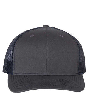 Richardson 112 Adjustable Snapback Trucker Cap - Charcoal/ Navy