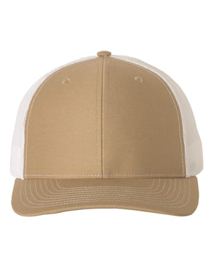 Richardson 112 Adjustable Snapback Trucker Cap - Khaki/ White