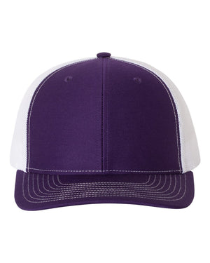 Richardson 112 Adjustable Snapback Trucker Cap - Purple/ White