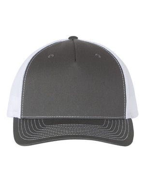 Richardson 112FP Five-Panel Trucker Cap - Charcoal/ White