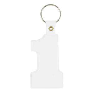 Number 1 Flexy Key Tag - White