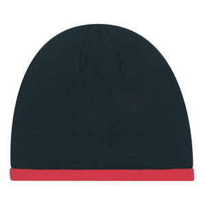 Acrylic/Polyester Micro Fleece Board Toque - Black With Red