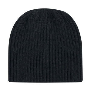 Acrylic Beanie with elasticized Ponytail opening - Black