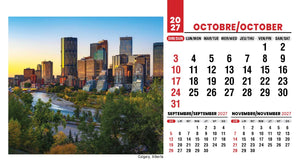 Scenes of Canada French English 2027 Promotional Desk Calendar