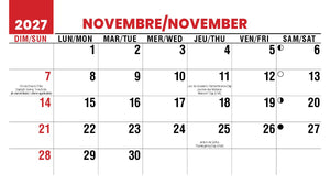 Scenes of Canada French English 2027 Promotional Desk Calendar