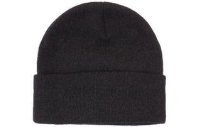 Acrylic Roll Up Beanie with Thinsulate Lining - Custom Embroidered - Black
