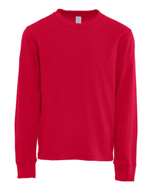 Next Level Youth Cotton Long Sleeve T-Shirt - Red