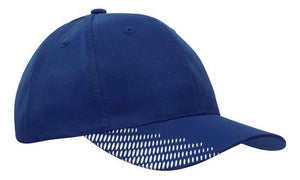 6 Panel Breathe P-Twill with Peak Print Cap - Custom Embroidered - Royal With White