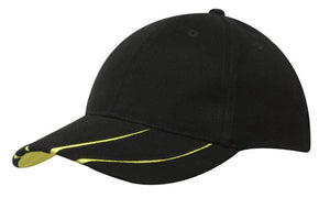 BHC Cap with Hi-Vis Peak Inserts - Custom Embroidered - Black With Green