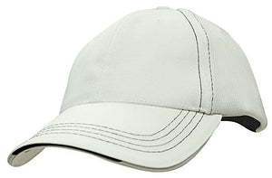 6 Panel Cool Mesh Trucker Cap with Sandwich - Custom Embroidered - White With White