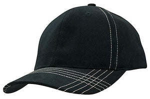 6 Onl BHC Cap with Contrast Stitching - Custom Embroidered - Navy With White