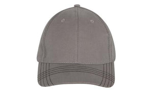 6 Onl BHC Cap with Contrast Stitching - Custom Embroidered - Charcoal With Black