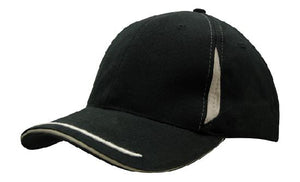 6 Panel BHC Cap Crown Insert & Sandwich - Custom Embroidered - Black With Gray