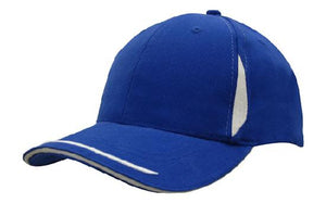 6 Panel BHC Cap Crown Insert & Sandwich - Custom Embroidered - Royal With White