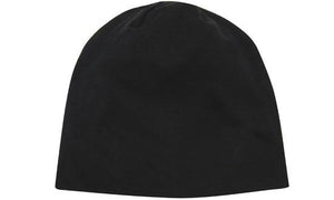 Cotton Beanie - Custom Embroidered - Black
