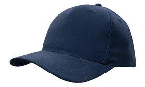 6 Panel Brushed Cotton Twill Cap - custom embroidered - Navy