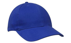 6 Panel Premium Brushed Cotton Cap - Custom Embroidered - Royal
