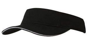 BHC Visor with Sandwich - Custom Embroidered - Black With White