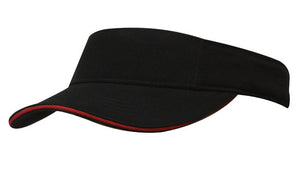 BHC Visor with Sandwich - Custom Embroidered - Black With Red