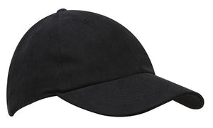 6 Panel Semi-Structured Tactel Cap - Custom Embroidered - Black