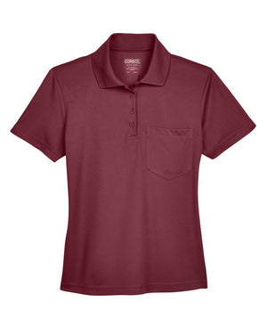 CORE365 Origin Performance Pique Polo with Pocket - Women's - Burgundy