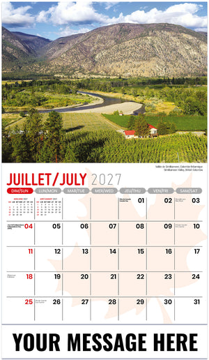 Scenes of Canada (Bilingual) - 2027 Promotional Calendar