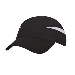 Super light weight performance running cap w/ elastic & toggle / solid - Custom Embroidered - White