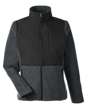 CORE365 Ladies' Journey Summit Hybrid Full-Zip - Heather Charcoal/ Black
