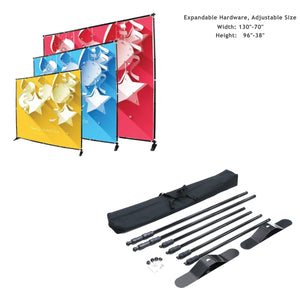 8' Exhibitor Expanding Display Kit, Media Wall, Backdrop, with Full Color Graphics