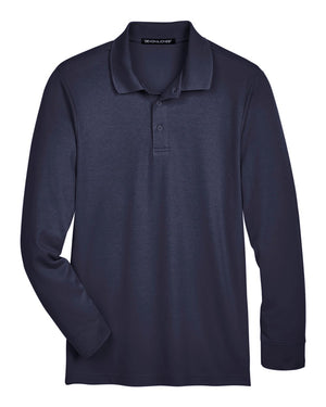 Devon & Jones CrownLux Performance® Men's Plaited Long Sleeve Polo