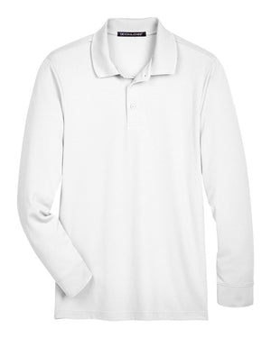 Devon & Jones CrownLux Performance® Men's Plaited Long Sleeve Polo - White