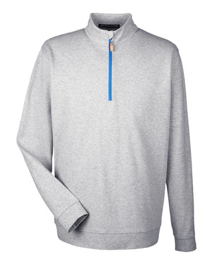 Devon & Jones Men's DRYTEC20™ Performance Quarter-Zip - Grey Heather/ Grey H/ French Blue