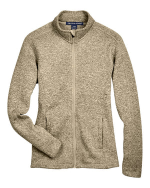 Devon & Jones Ladies' Bristol Full-Zip Sweater Fleece Jacket - Khaki Heather