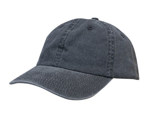 Enzyme Washed Pigment Dyed Cotton Twill Cap - Charcoal