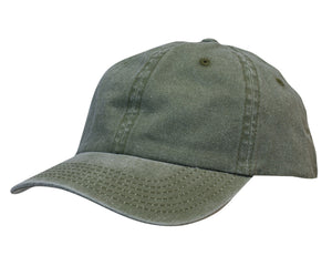 Enzyme Washed Pigment Dyed Cotton Twill Cap - Khaki