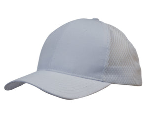 Breathable Poly Twill With Honeycomb Mesh - White
