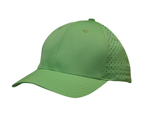 6 Panel Premium Pioneer Sports Twill With Tear Drop Perforations - Green