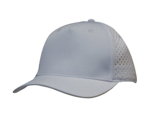 5 Panel Premium Pioneer Sports Twill With Tear Drop Perforations - White