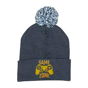 Knitted Acrylic Beanie with Pom Pom - Custom Embroidered - HP4256