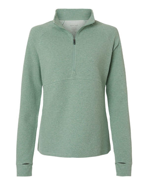 North End Ladies' Spirit Textured Quarter-Zip - Sage Green Heather